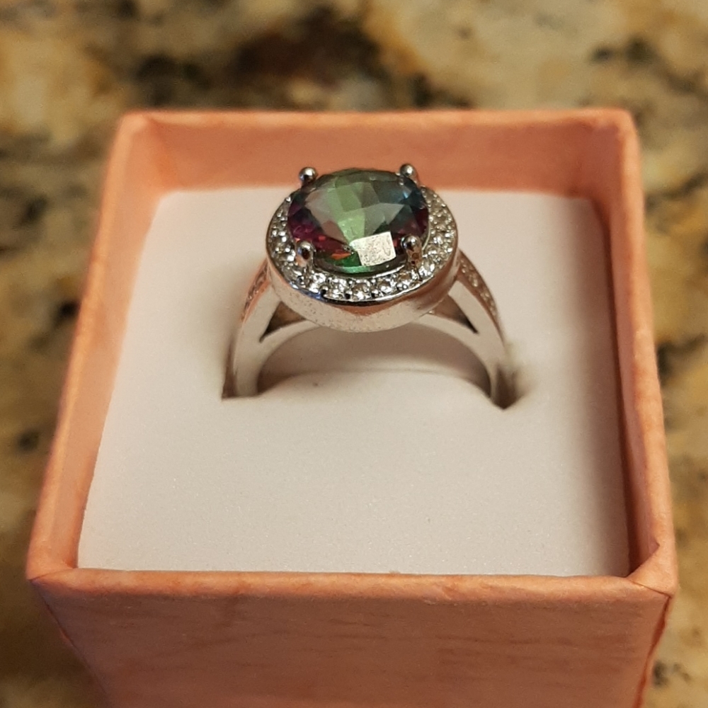 Mystic Topaz Silver Ring